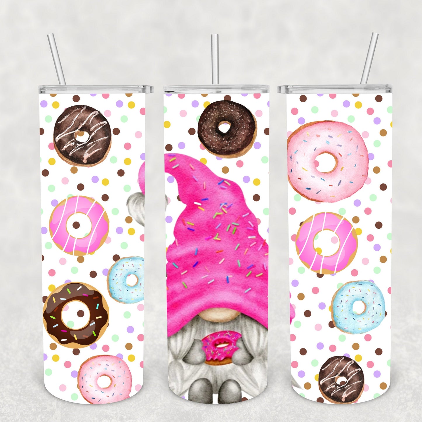 Doughnut Gnome, Sublimation, Ready To Press, Ready to Print, Print Out Transfer, 20 oz, Skinny Tumbler Transfer, NOT A DIGITAL