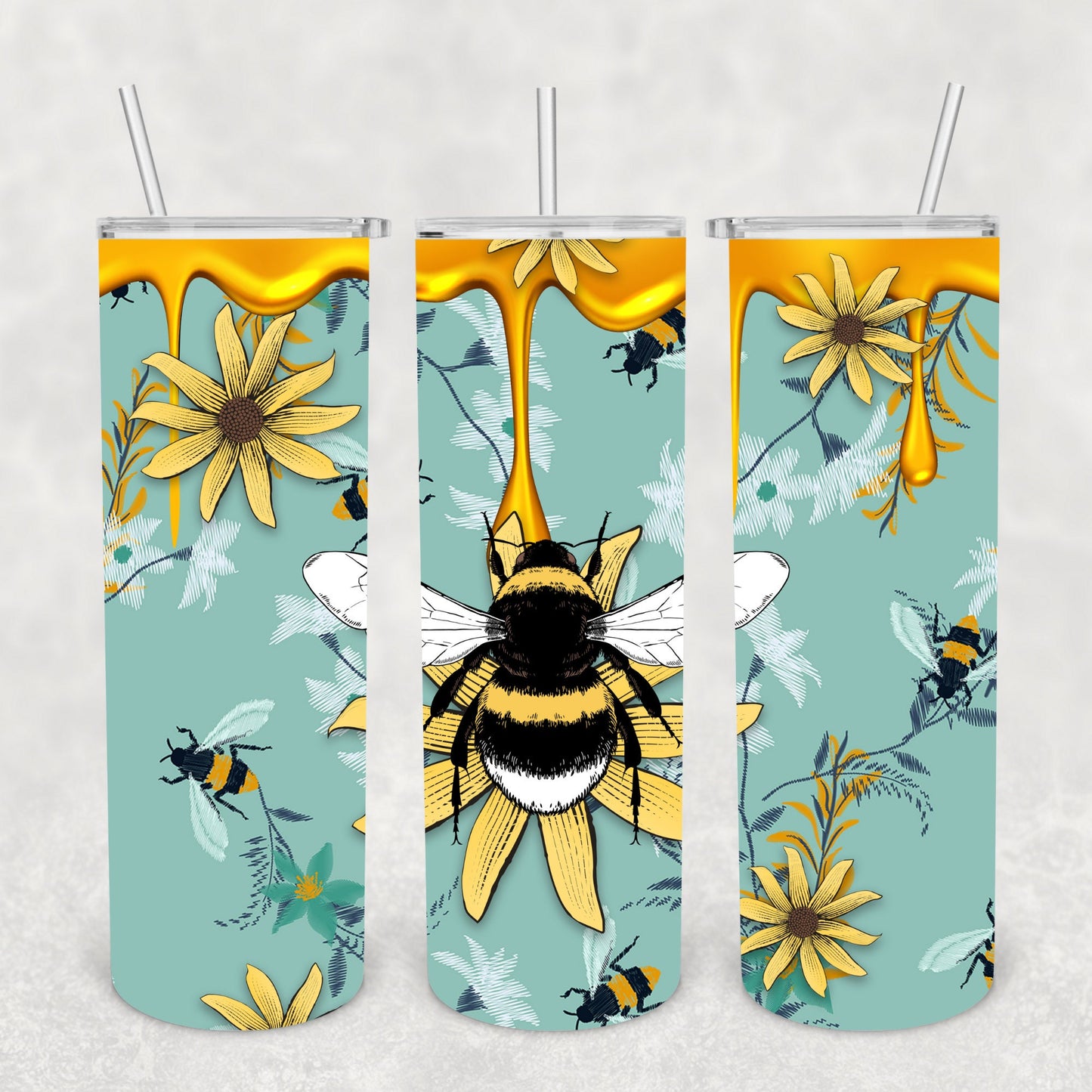 Bee Honey Drip, Sublimation, Ready To Press, Print Out Transfer, 20 oz, Skinny Tumbler Transfer, NOT A DIGITAL