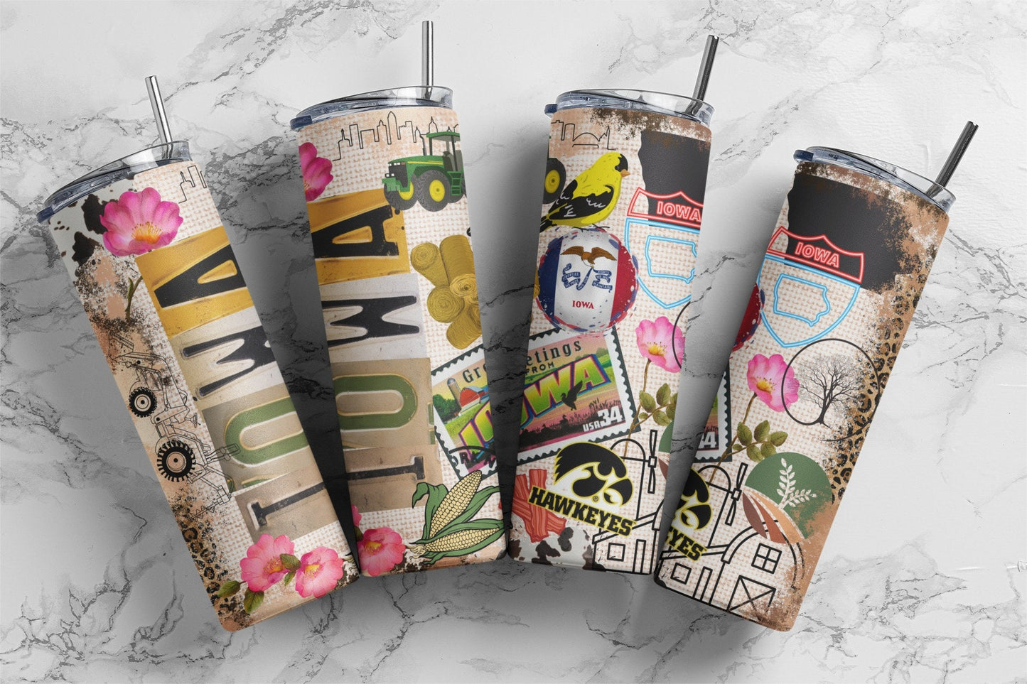 Iowa, Sublimation, Ready To Press, Print Out Transfer, 20 oz Skinny, 12 oz. Skinny Tumbler Transfer, NOT A DIGITAL