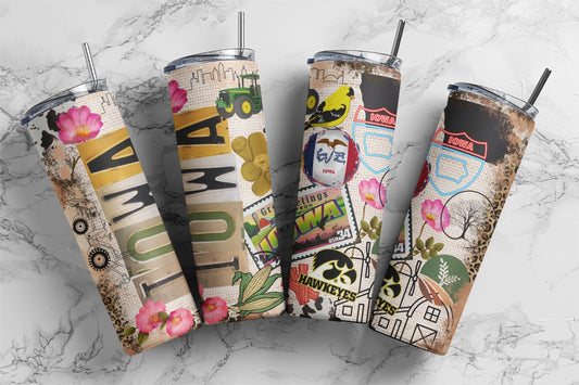 Iowa, Sublimation, Ready To Press, Print Out Transfer, 20 oz Skinny, 12 oz. Skinny Tumbler Transfer, NOT A DIGITAL