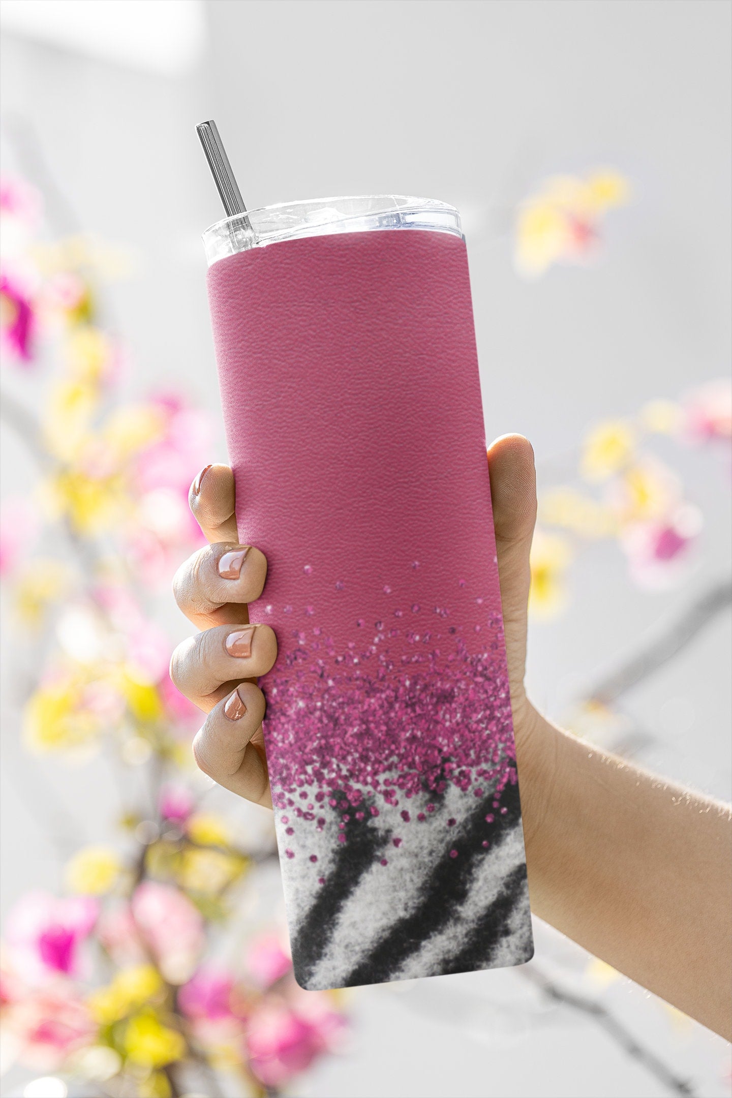 Zebra Print Glitter, Sublimation, Ready To Press, Print Out Transfer, 20 oz, Skinny Tumbler Transfer, NOT A DIGITAL