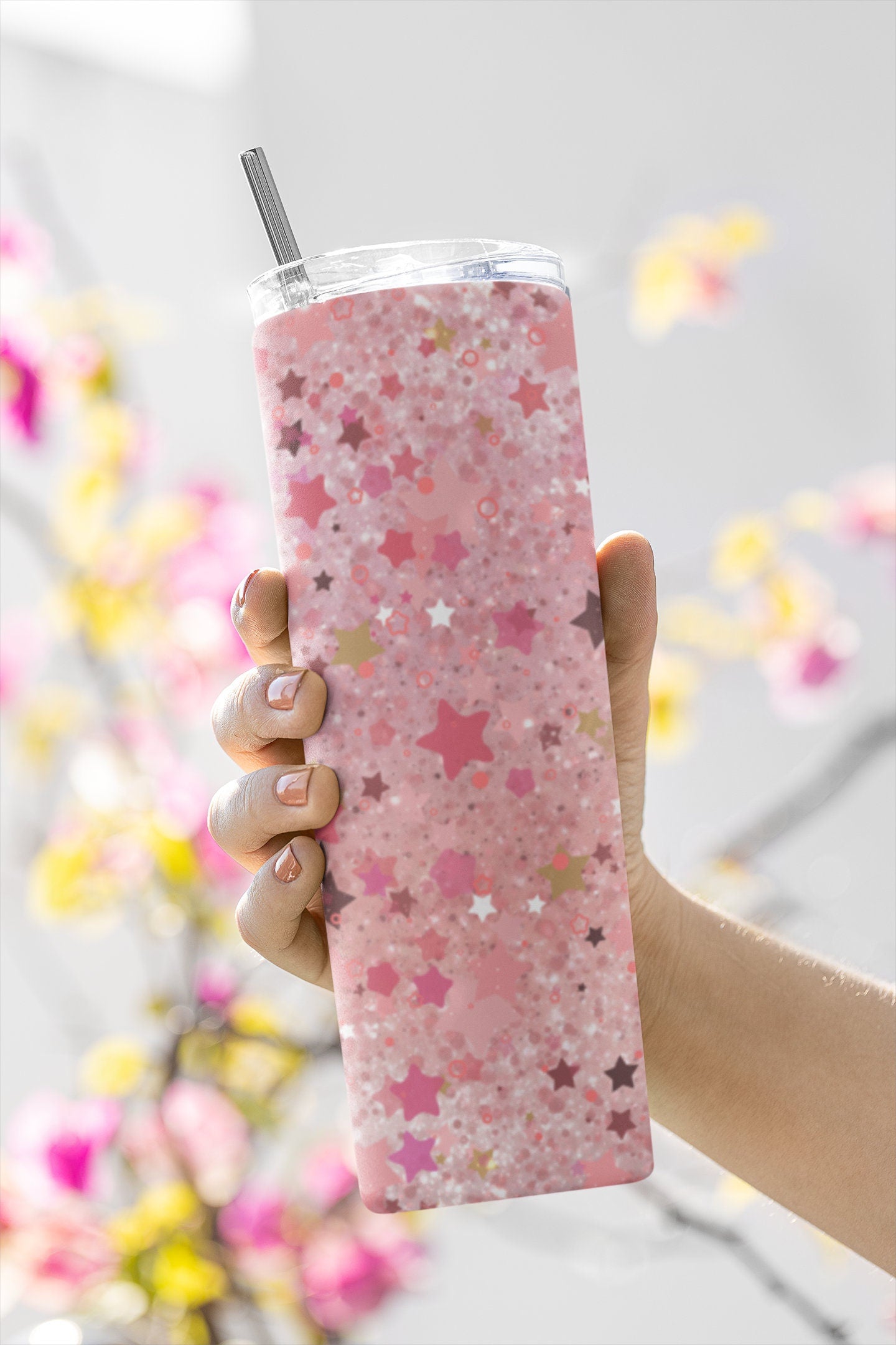 Pink Glitter Tumbler Glitter Tumbler Pink Girly Tumbler -  in