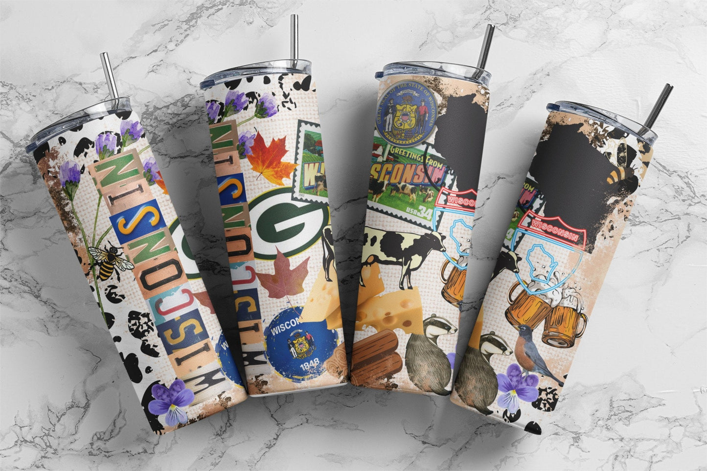 Wisconsin, Sublimation, Ready To Press, Print Out Transfer, 20 oz, Skinny Tumbler Transfer, NOT A DIGITAL