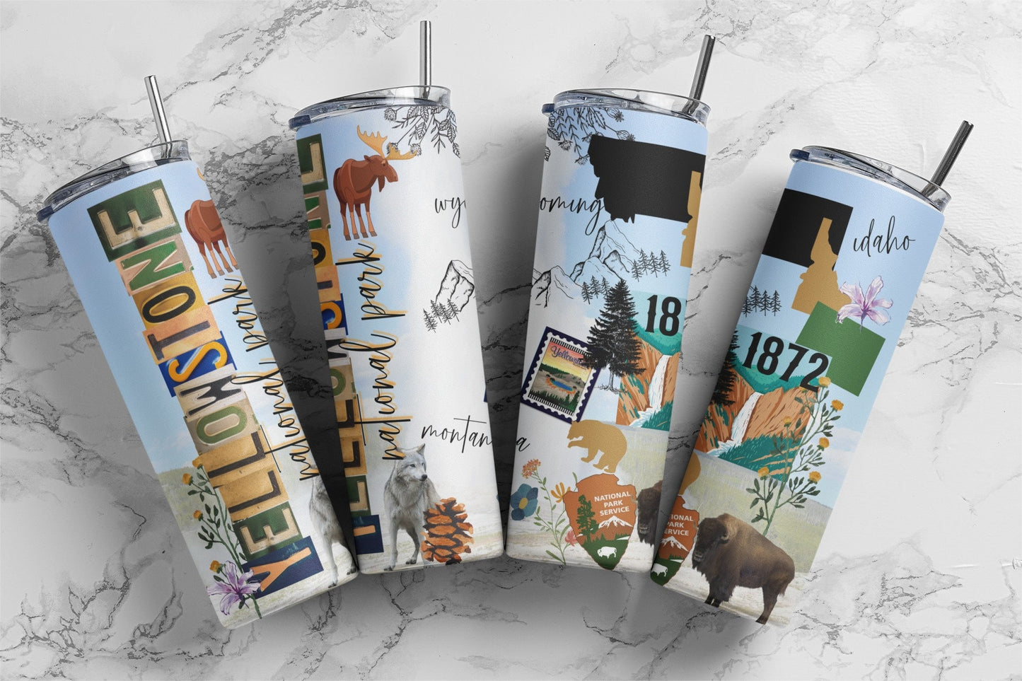 Yellowstone National Park, Sublimation, Ready to Print, Ready To Press, Print Out Transfer, 20 oz, Skinny Tumbler Transfer, NOT A DIGITAL