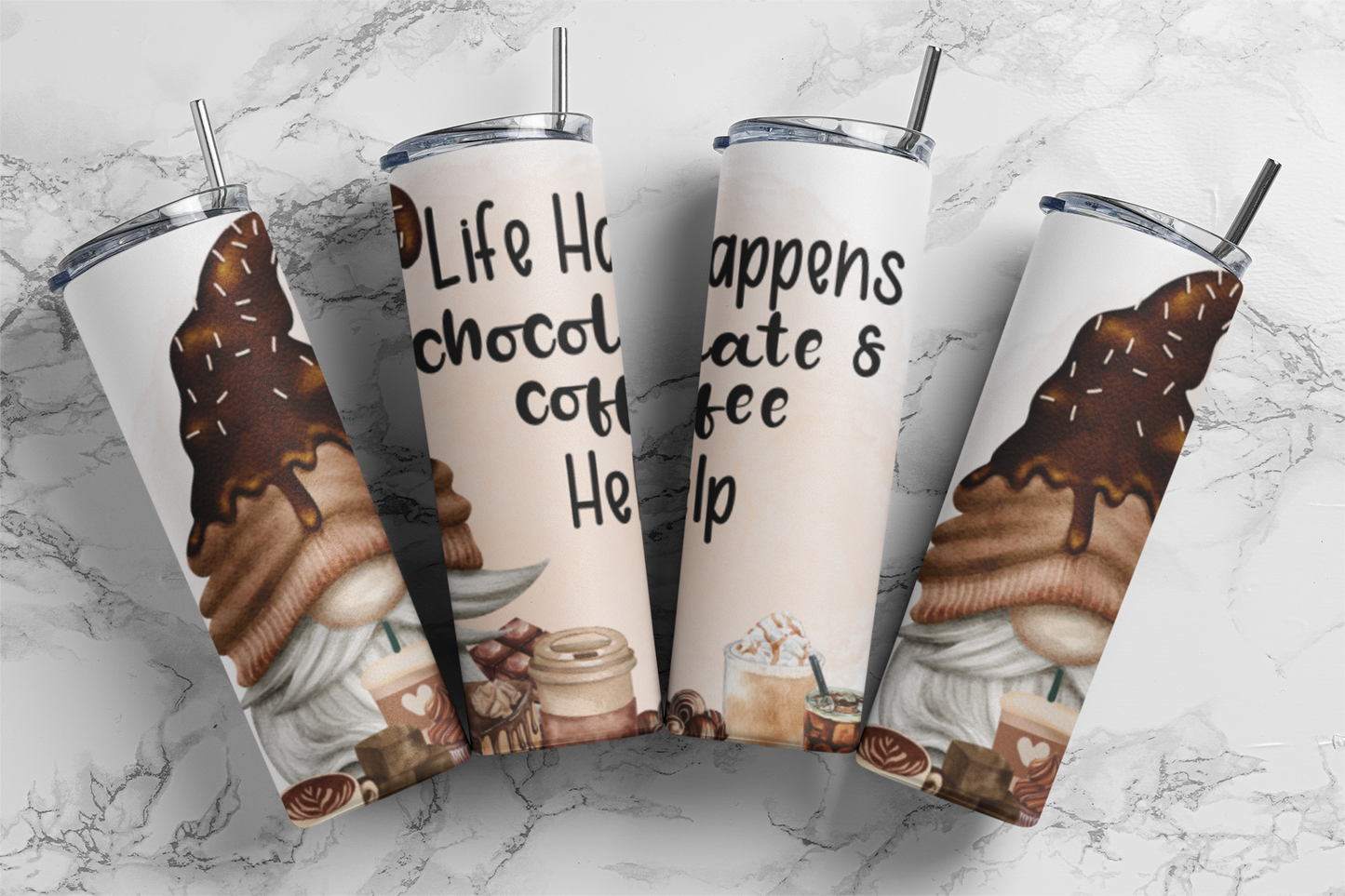 Life Happens, Chocolate/Coffee, Sublimation, Ready to Print, Ready To Press, Print Out Transfer, 20 oz, Skinny Tumbler Transfer, NOT A DIGITAL