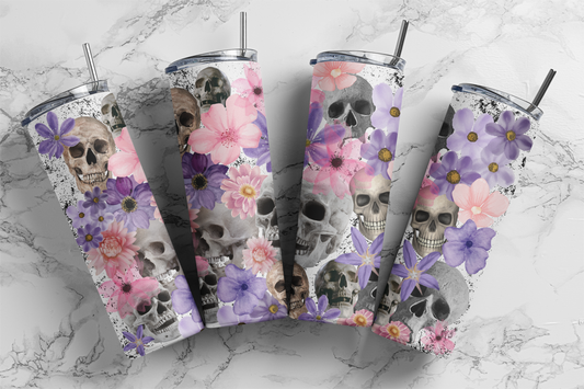 Gothic Skulls, Sublimation, Ready to Print, Ready To Press, Print Out Transfer, 20 oz, Skinny Tumbler Transfer, NOT A DIGITAL