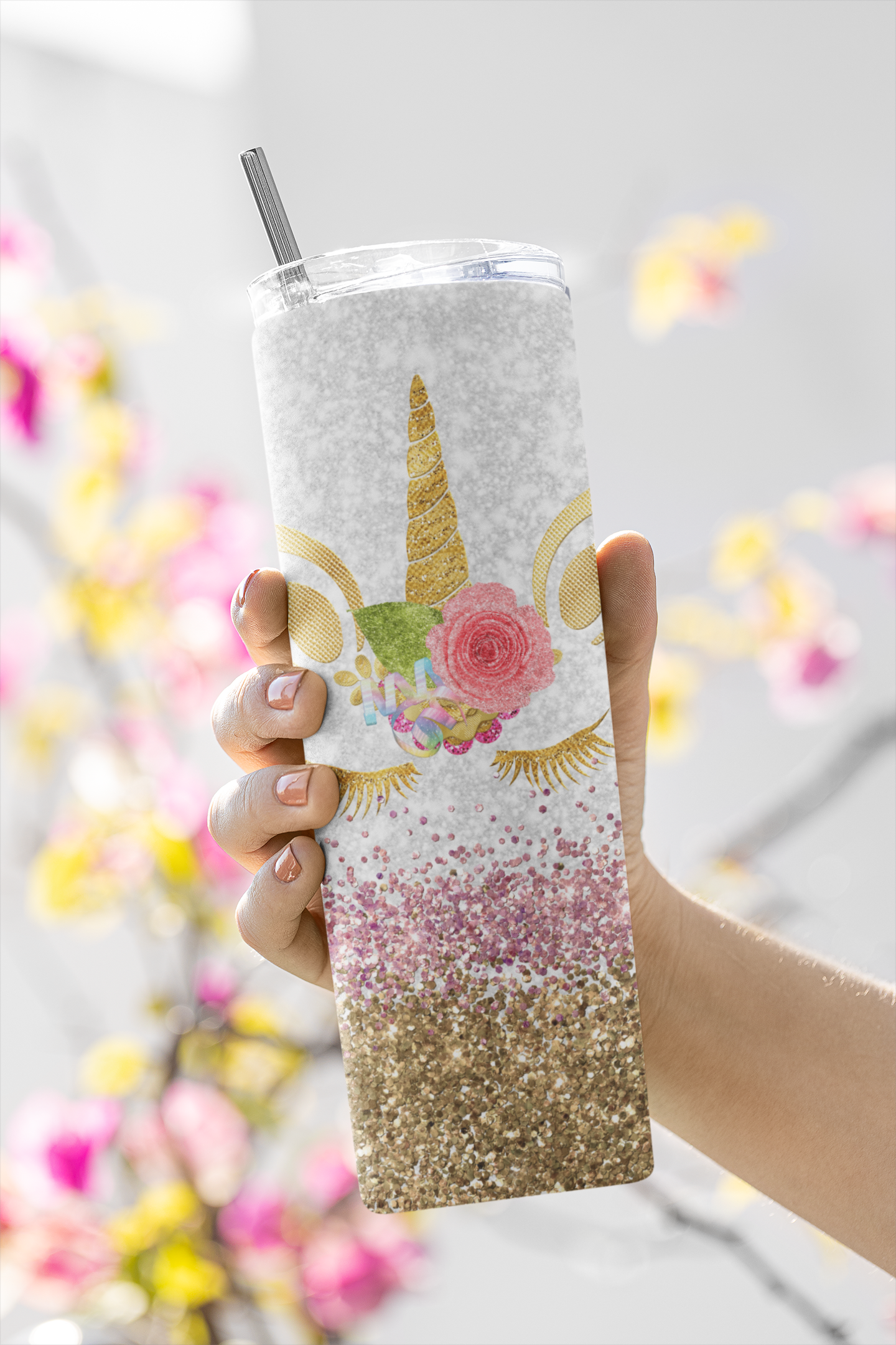 Unicorn Pink and Gold, Sublimation, Ready to Print, Ready To Press, Print Out Transfer, 20 oz, Skinny Tumbler Transfer, NOT A DIGITAL