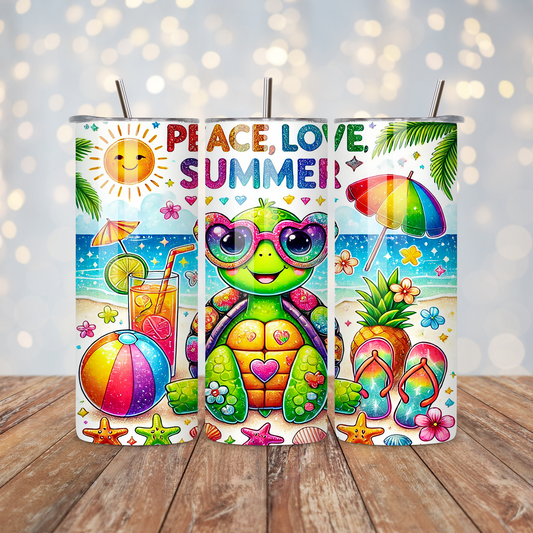 Peace Love Summer Turtle Sublimation Transfer