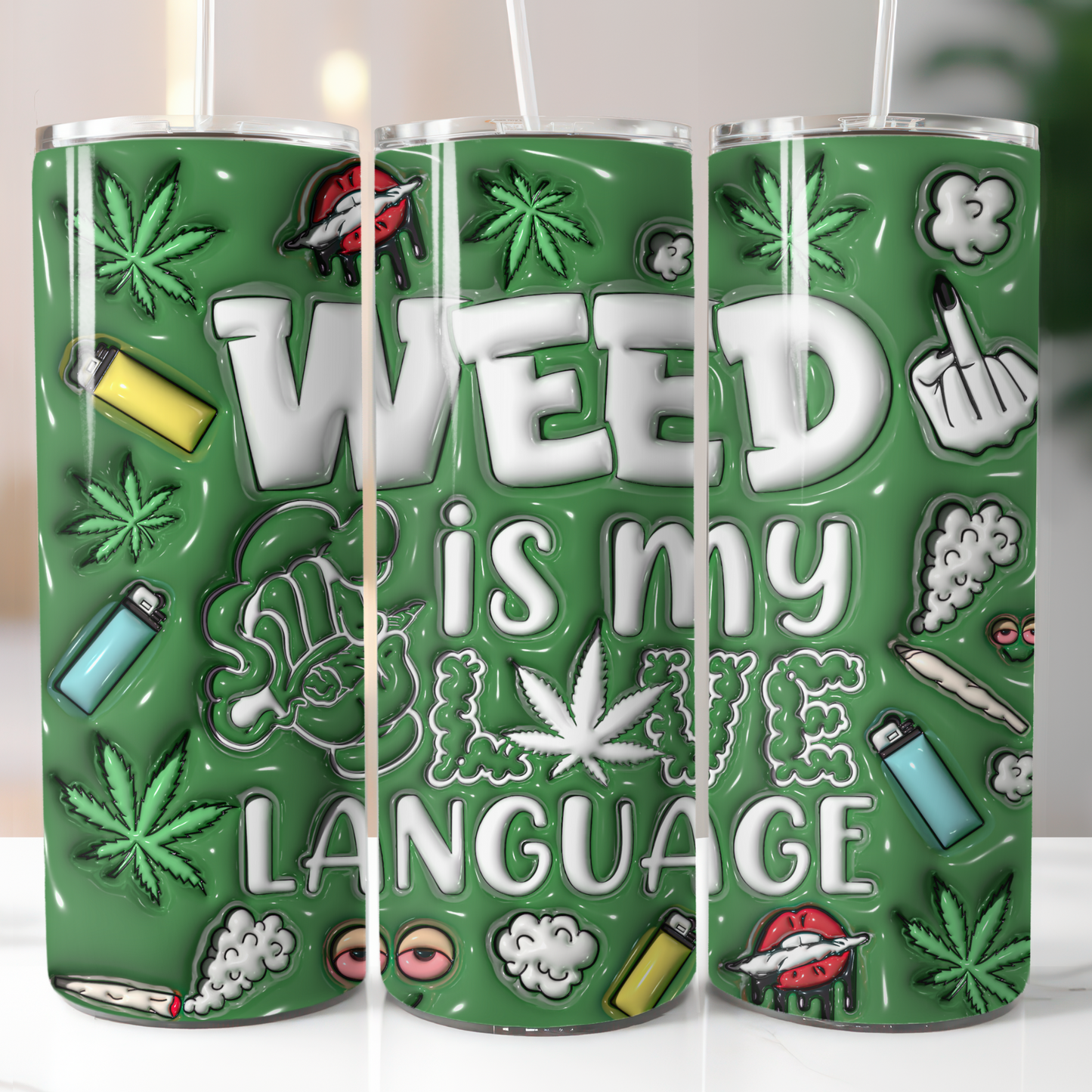 3D Puffy Weed, Sublimation Transfer