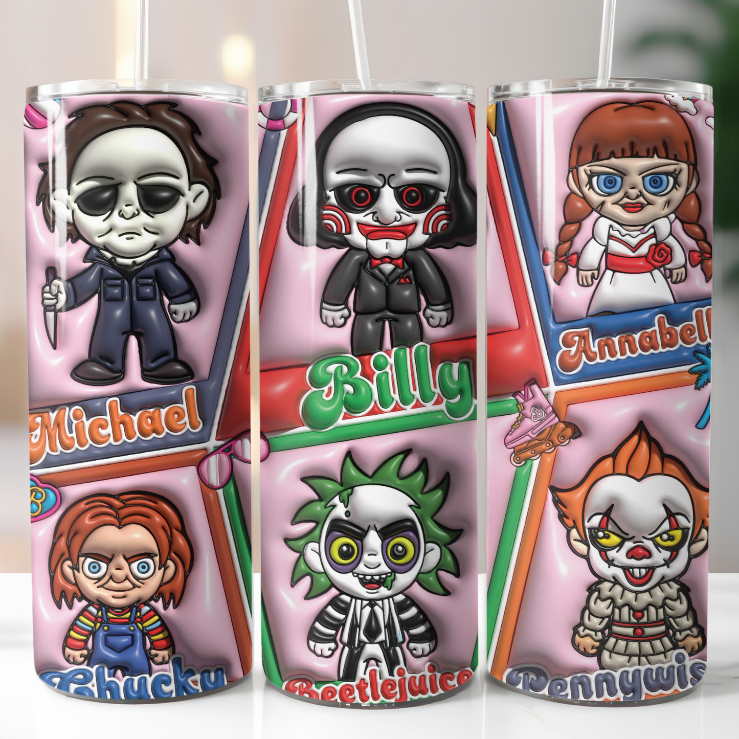 Horror Icons, Sublimation, Ready to Print, Ready To Press, Print Out Transfer, 20 oz, Skinny Tumbler Transfer, NOT A DIGITAL