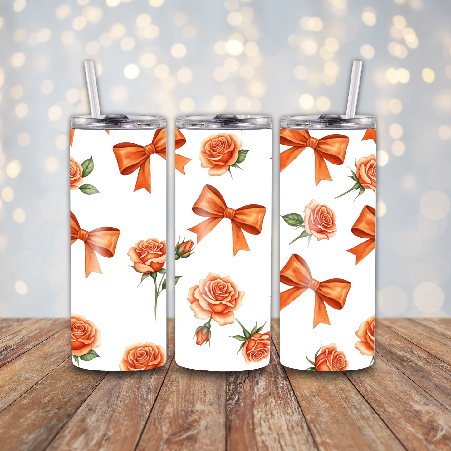 Orange Coquette Bows Sublimation Transfers