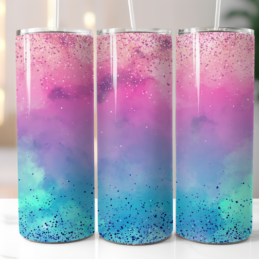 Pink and Blue Glitter, Sublimation, Ready to Print, Ready To Press, Print Out Transfer, 20 oz, Skinny Tumbler Transfer, NOT A DIGITAL