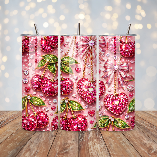Rhinestone Cherry Bow  Sublimation Transfer