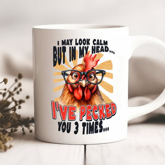 Funny Chicken Mug, Sublimation Transfers