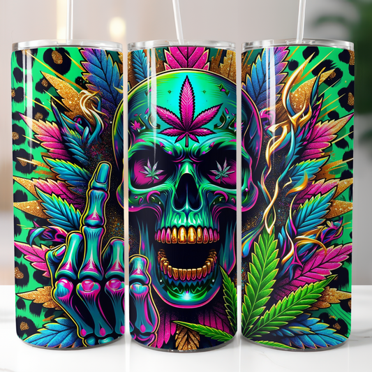 Neon Skull Weed, Sublimation Transfer