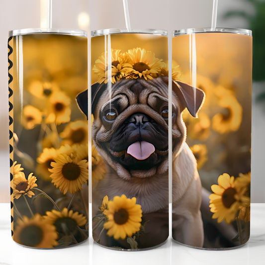 Pug Sunflower, Sublimation Transfer