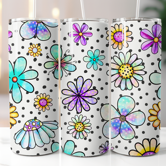 Rainbow Daisies, Sublimation, Ready to Print, Ready To Press, Print Out Transfer, 20 oz, Skinny Tumbler Transfer, NOT A DIGITAL