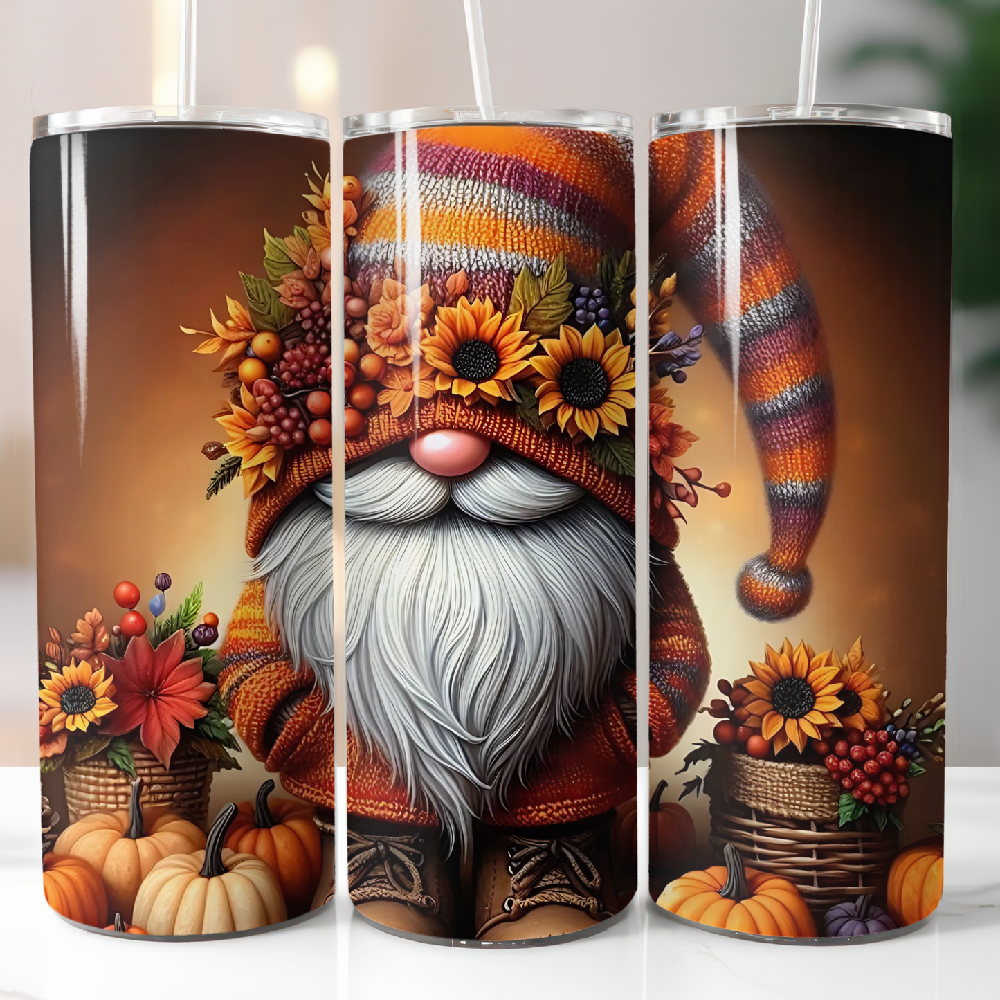 Fall Gnome Sunflowers Sublimation Transfer