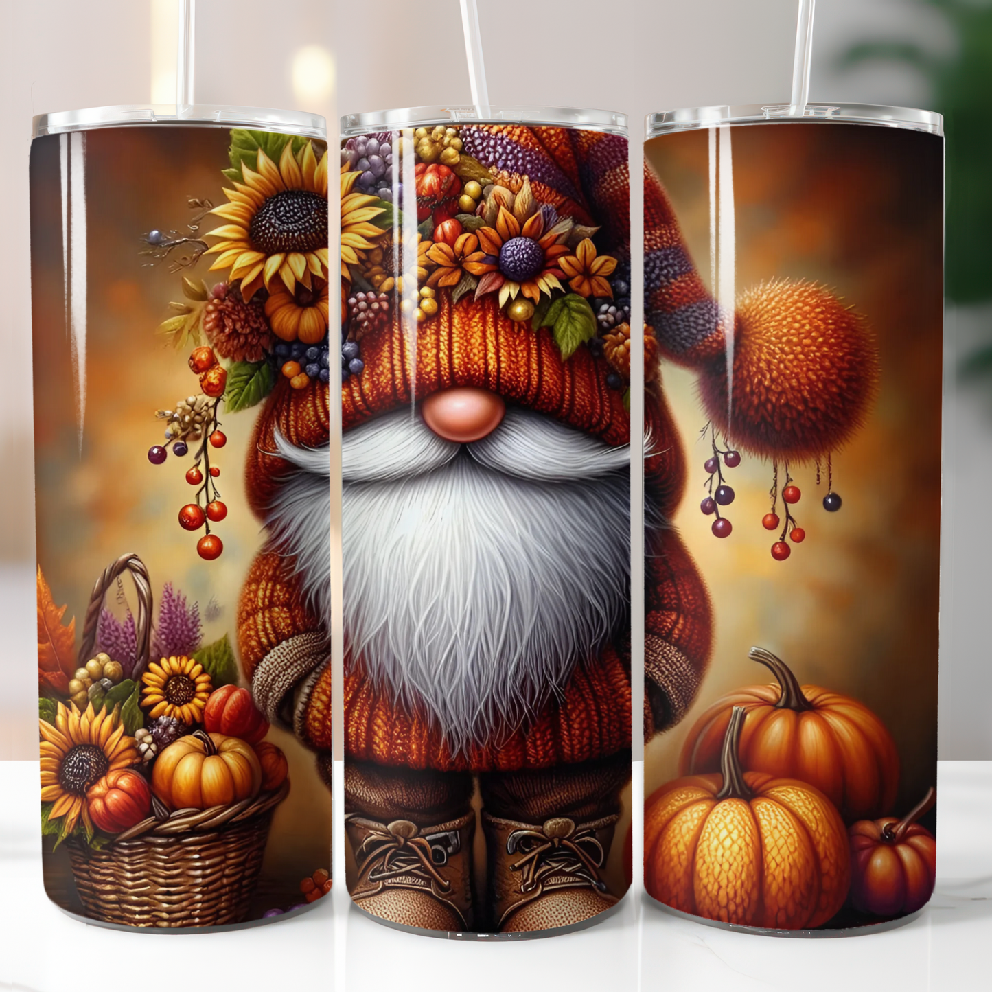 Fall Gnome Sunflowers Sublimation Transfer