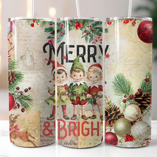 Retro Christmas, Sublimation, Ready To Press, Print Out Transfer, 20 oz, Skinny Tumbler Transfer, NOT A DIGITAL