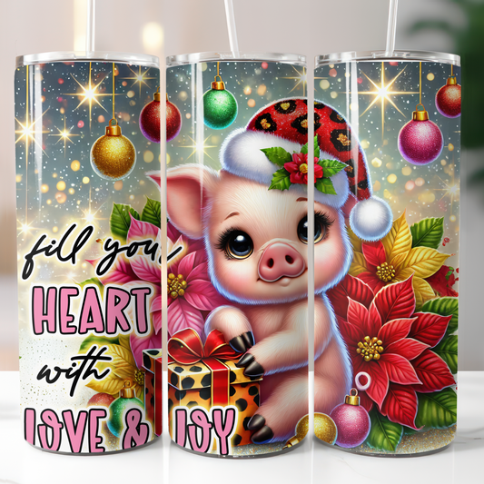 Fill Your Heart Pig Sublimation Transfer