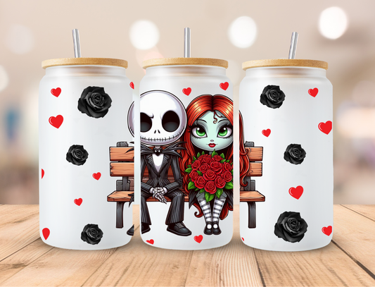 Horror Valentine, Sublimation, Ready to Print, Ready To Press, Print Out Transfer, 16 oz Libbey Glass Transfer, NOT A DIGITAL