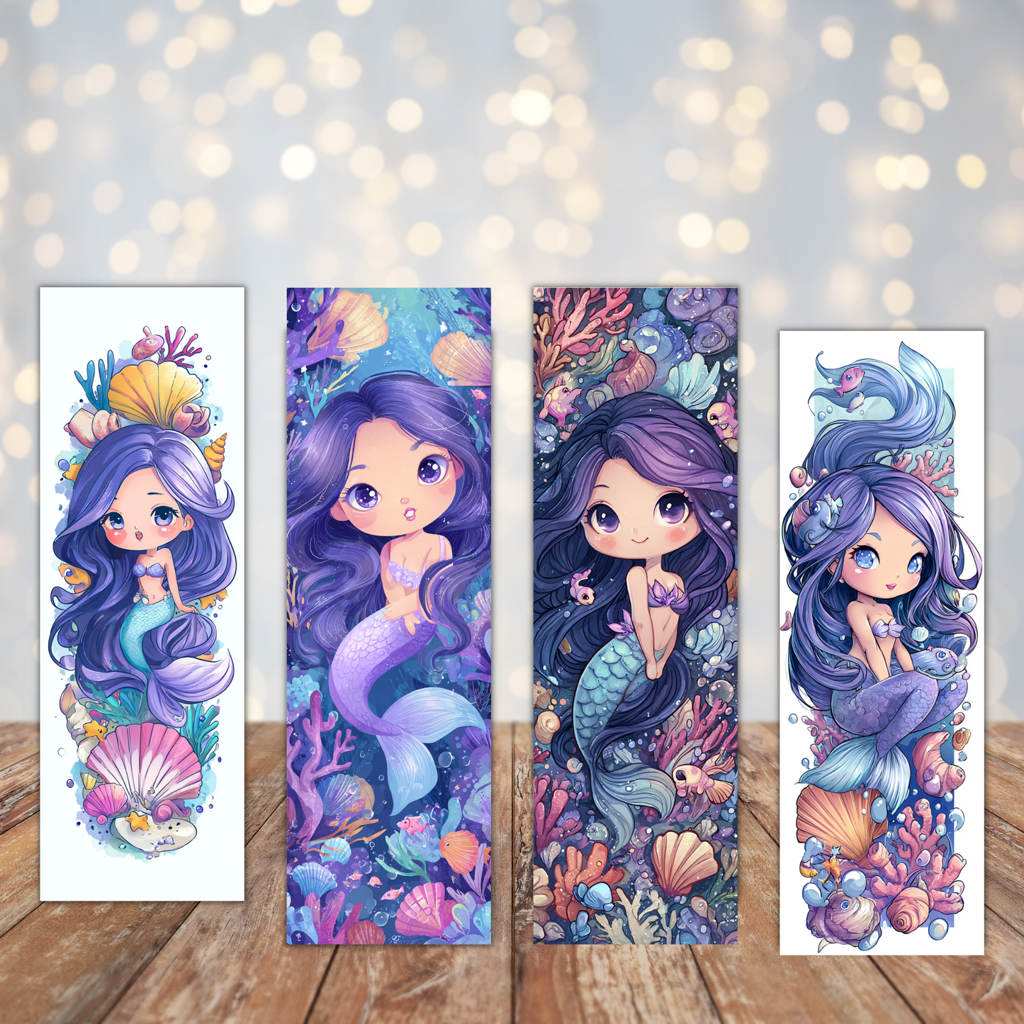 Chibi Mermaid Bookmarks Sublimation Transfers