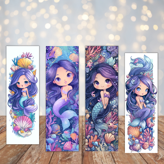 Chibi Mermaid Bookmarks Sublimation Transfers
