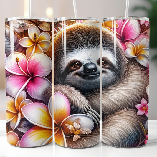 Sloth Floral, Sublimation Transfer