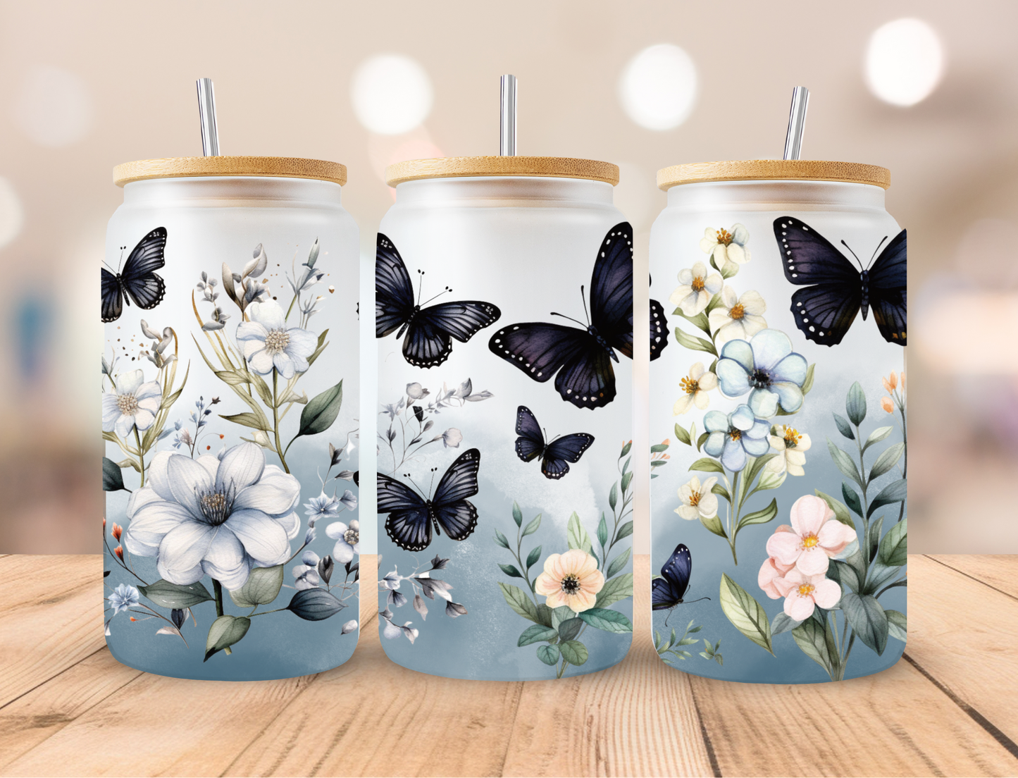 Dark Blue Butterflies, Sublimation Transfers