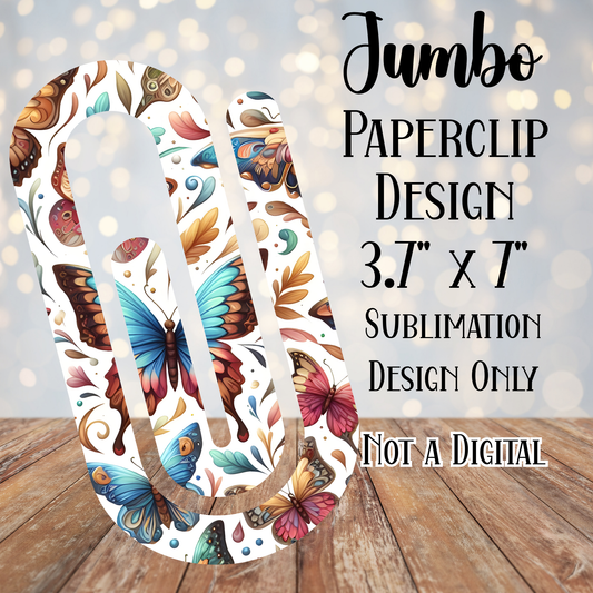 Butterfly Jumbo Paperclip Sublimation Transfers
