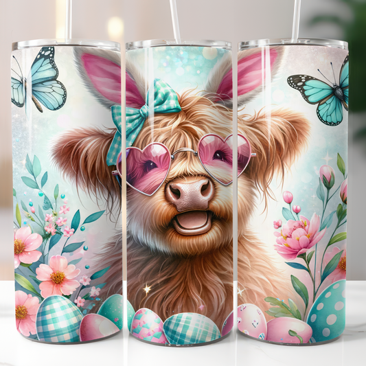 Easter Highland Cow, Sublimation Transfer