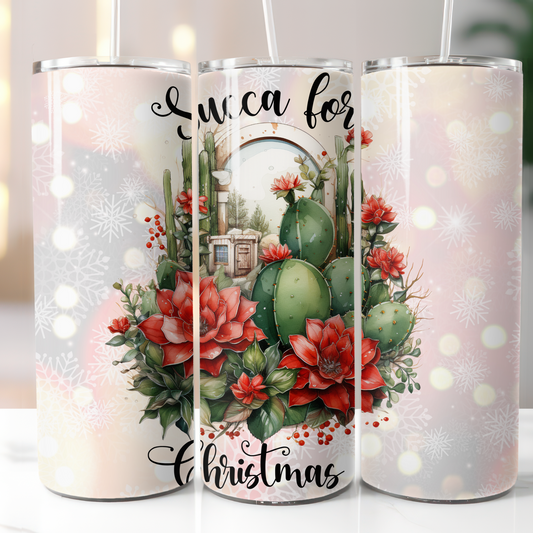 Succulent Christmas, Sublimation, Ready To Press, Print Out Transfer, 20 oz, Skinny Tumbler Transfer, NOT A DIGITAL