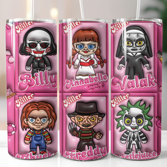 Horror Icons, Sublimation, Ready to Print, Ready To Press, Print Out Transfer, 20 oz, Skinny Tumbler Transfer, NOT A DIGITAL