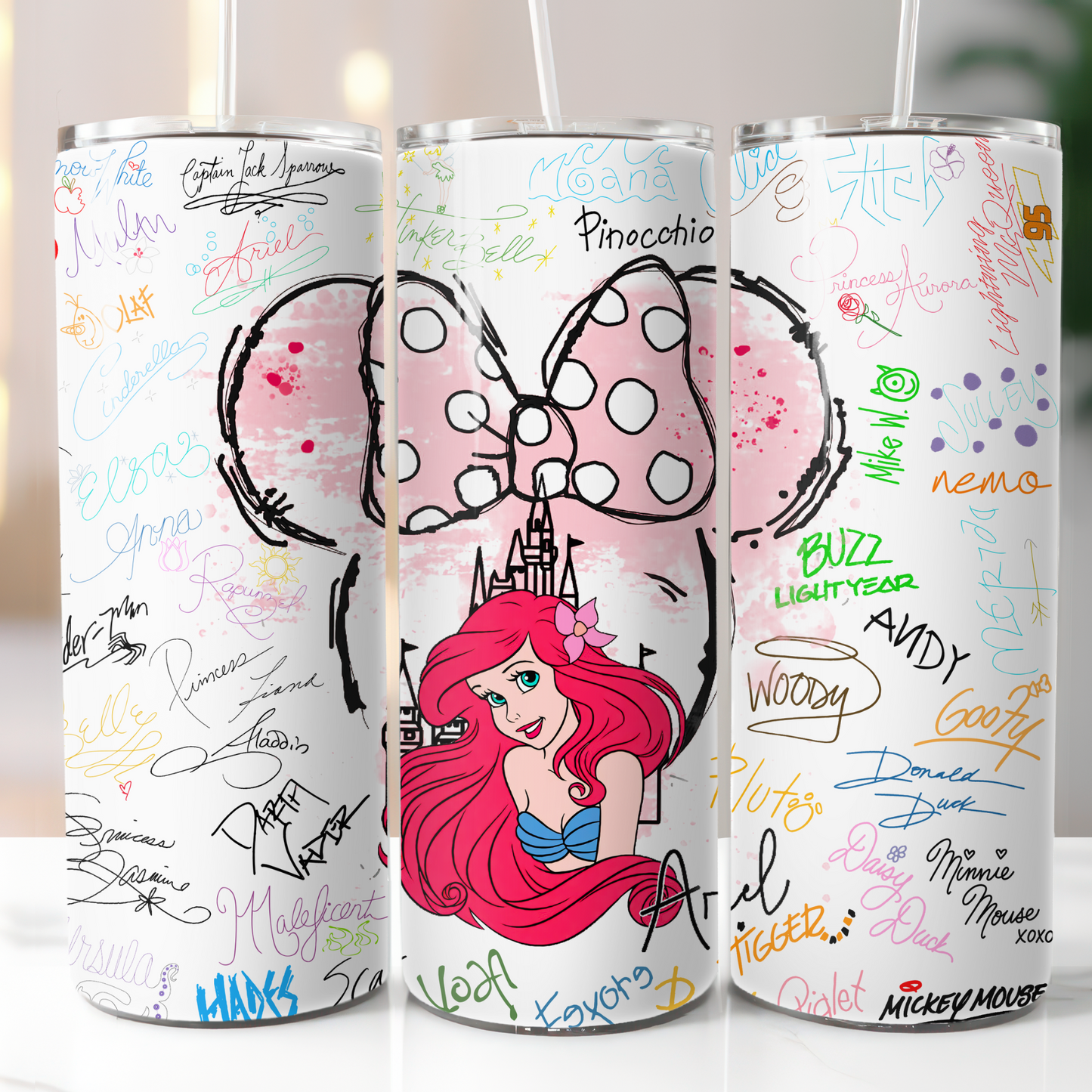 Disney Ariel Autograph, Sublimation, Ready to Print, Ready To Press, Print Out Transfer, 20 oz, Skinny Tumbler Transfer, NOT A DIGITAL