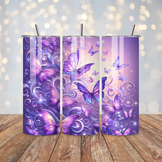 Purple Butterflies Sublimation Transfer