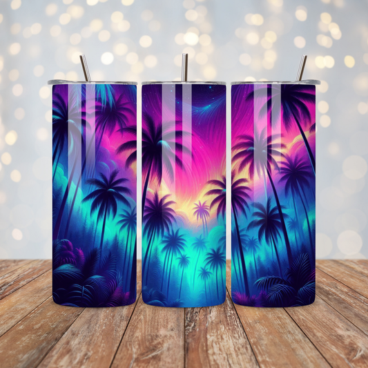 Palm Tree Northern Lights Sublimation Transfer
