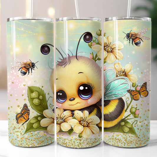 Cute Bee, Sublimation, Ready To Press, Print Out Transfer, 20 oz, Skinny Tumbler Transfer, NOT A DIGITAL