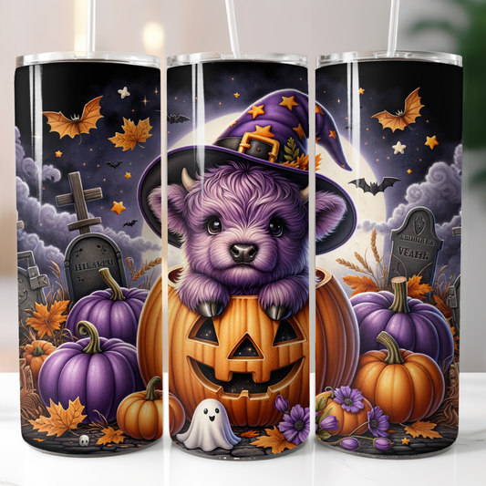 Halloween Highland Cow Purple, Sublimation Prints