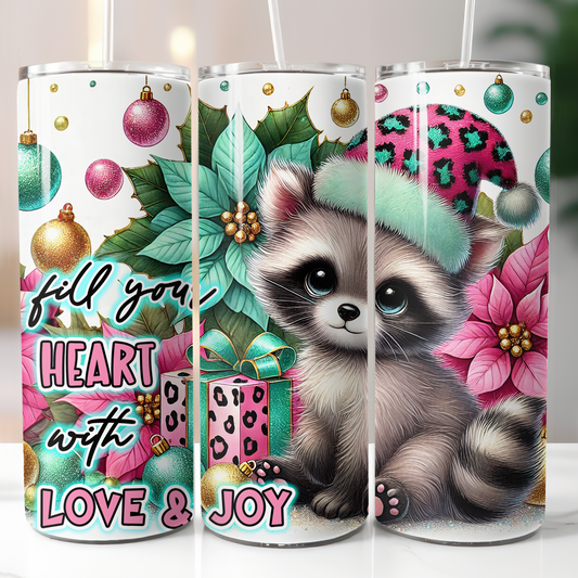 Fill Your Heart Raccoon Sublimation Transfer