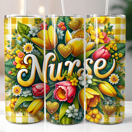 Nurse Yellow Flowers, Sublimation Transfer