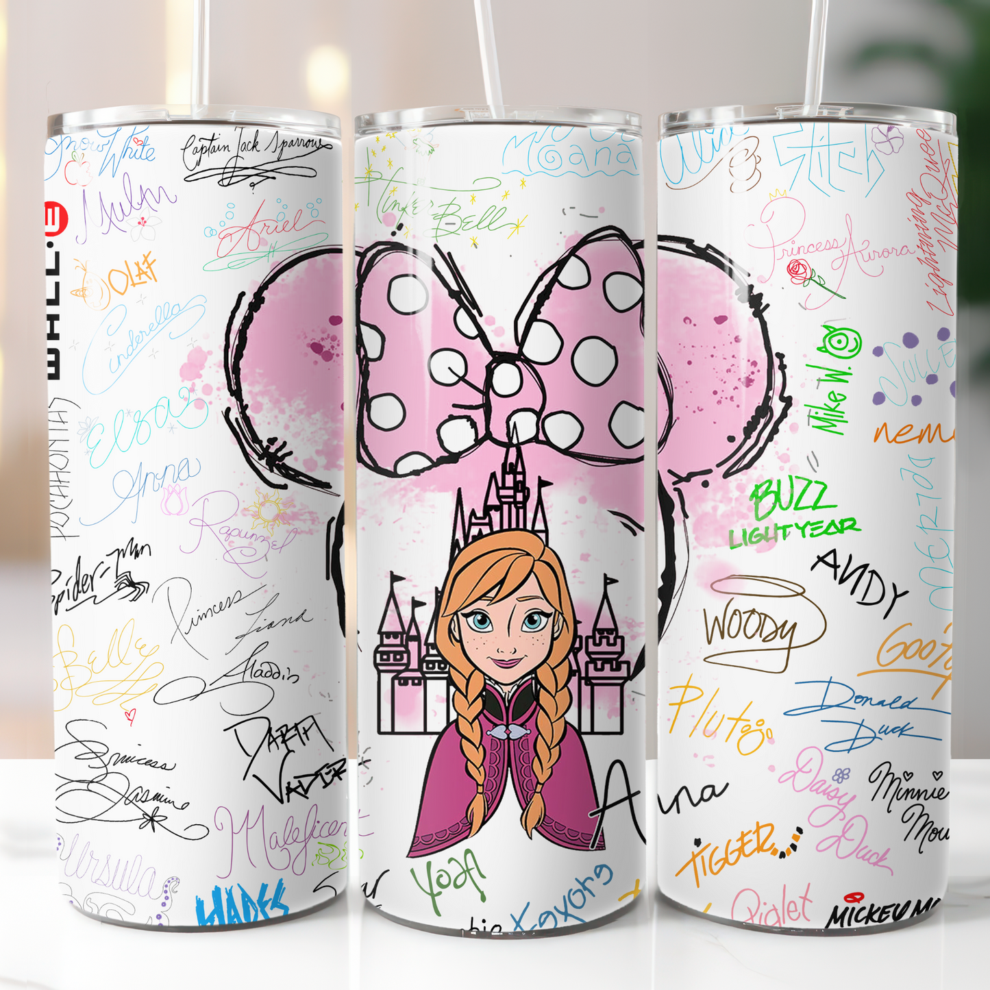 Disney Anna Autograph, Sublimation, Ready to Print, Ready To Press, Print Out Transfer, 20 oz, Skinny Tumbler Transfer, NOT A DIGITAL