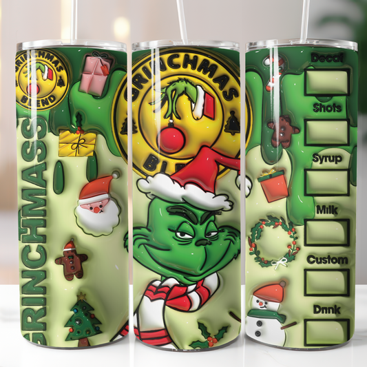 Grinch 3D Inflatable, Sublimation, Ready to Print, Ready To Press, Print Out Transfer, 20 oz, Skinny Tumbler Transfer, NOT A DIGITAL