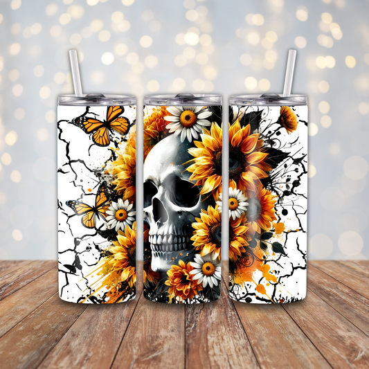 Skull Sunflowers Sublimation Transfers