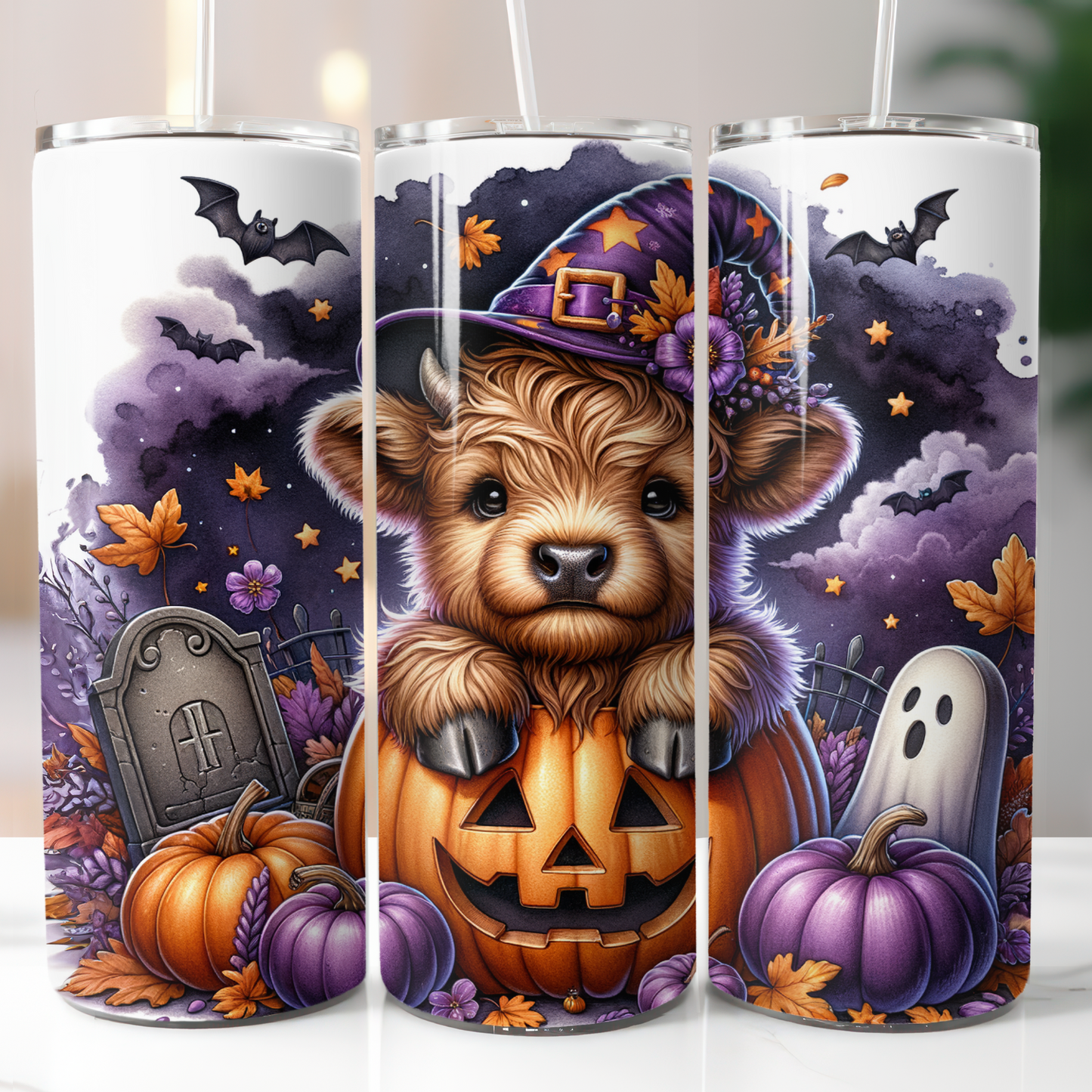 Halloween Highland Cow, Sublimation Prints