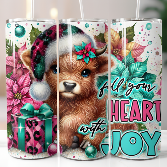 Fill Your Heart Highland Cow Sublimation Transfer