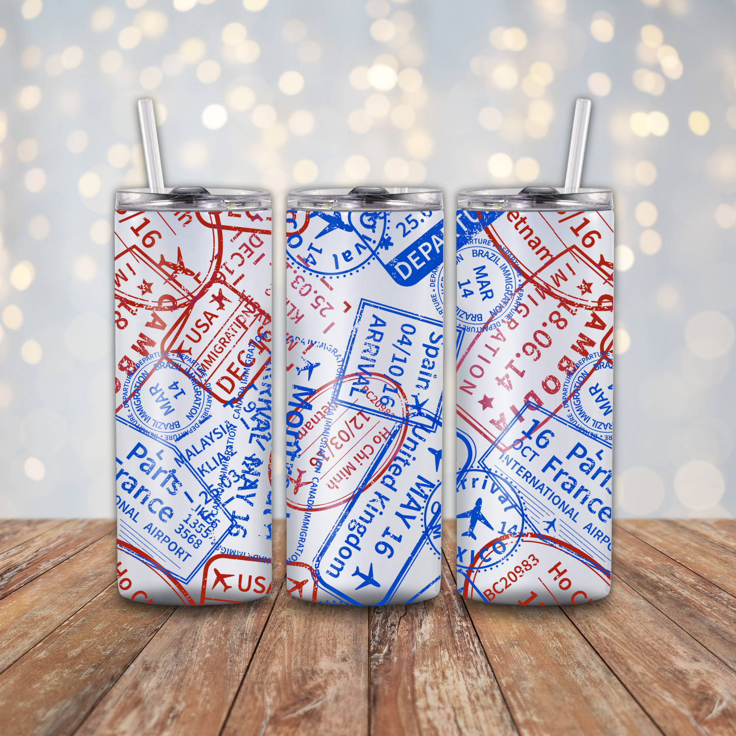 Passport Stamps Sublimation Transfers
