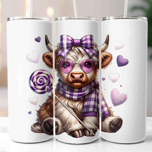 Valentine Highland Cow, Sublimation Transfer