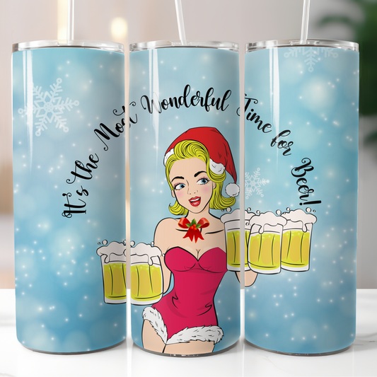 Christmas Beer, Sublimation, Ready to Print, Ready To Press, Print Out Transfer, 20 oz, Skinny Tumbler Transfer, NOT A DIGITAL