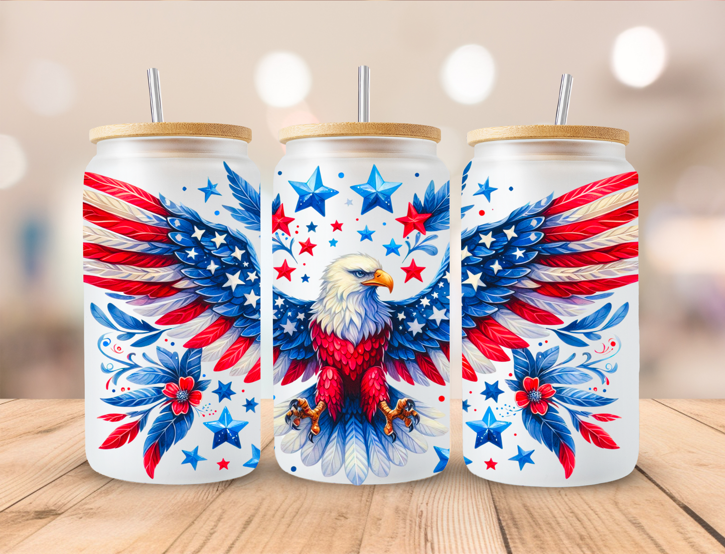 American Eagle July 4th Libbey Glass Transfer